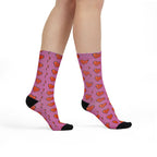 Pixel Love Heart, Sublimation Crew Socks