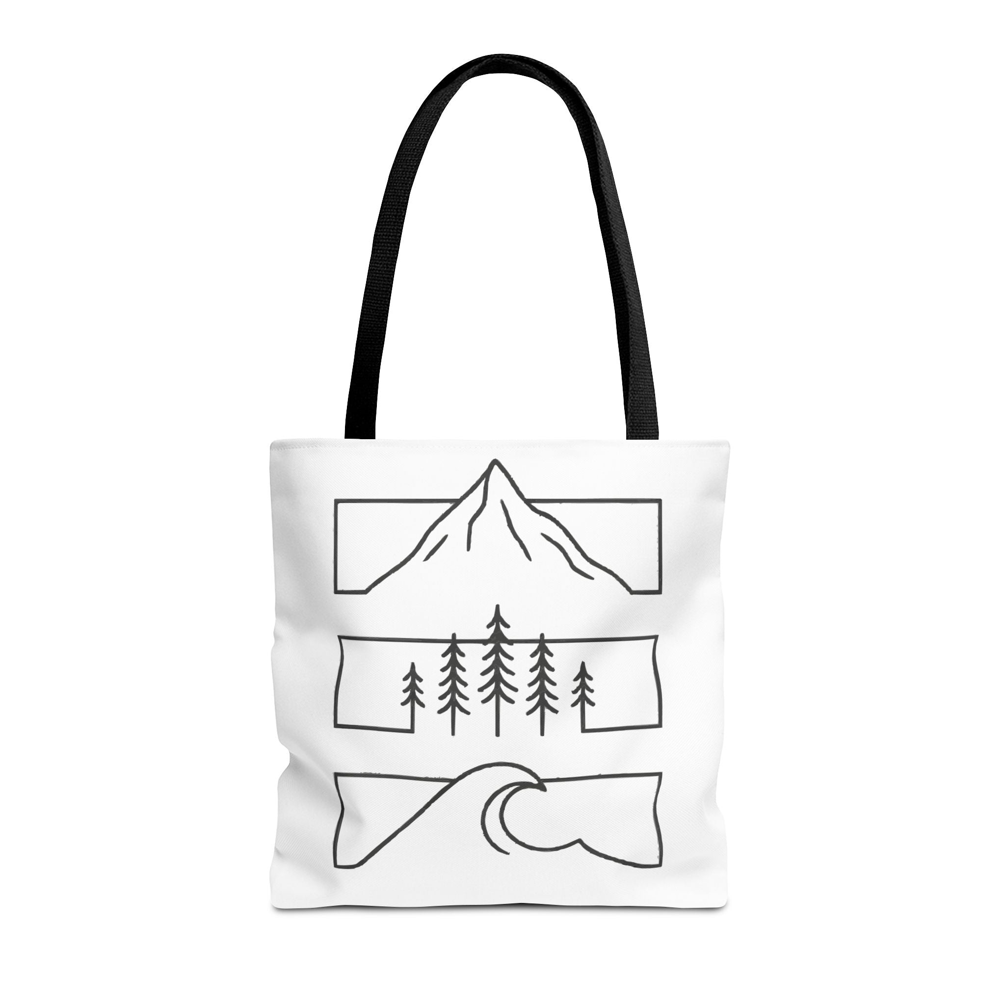 Mountain Wave Tote Bag, Inspirational Gift, Eco-Friendly Shopping Bag