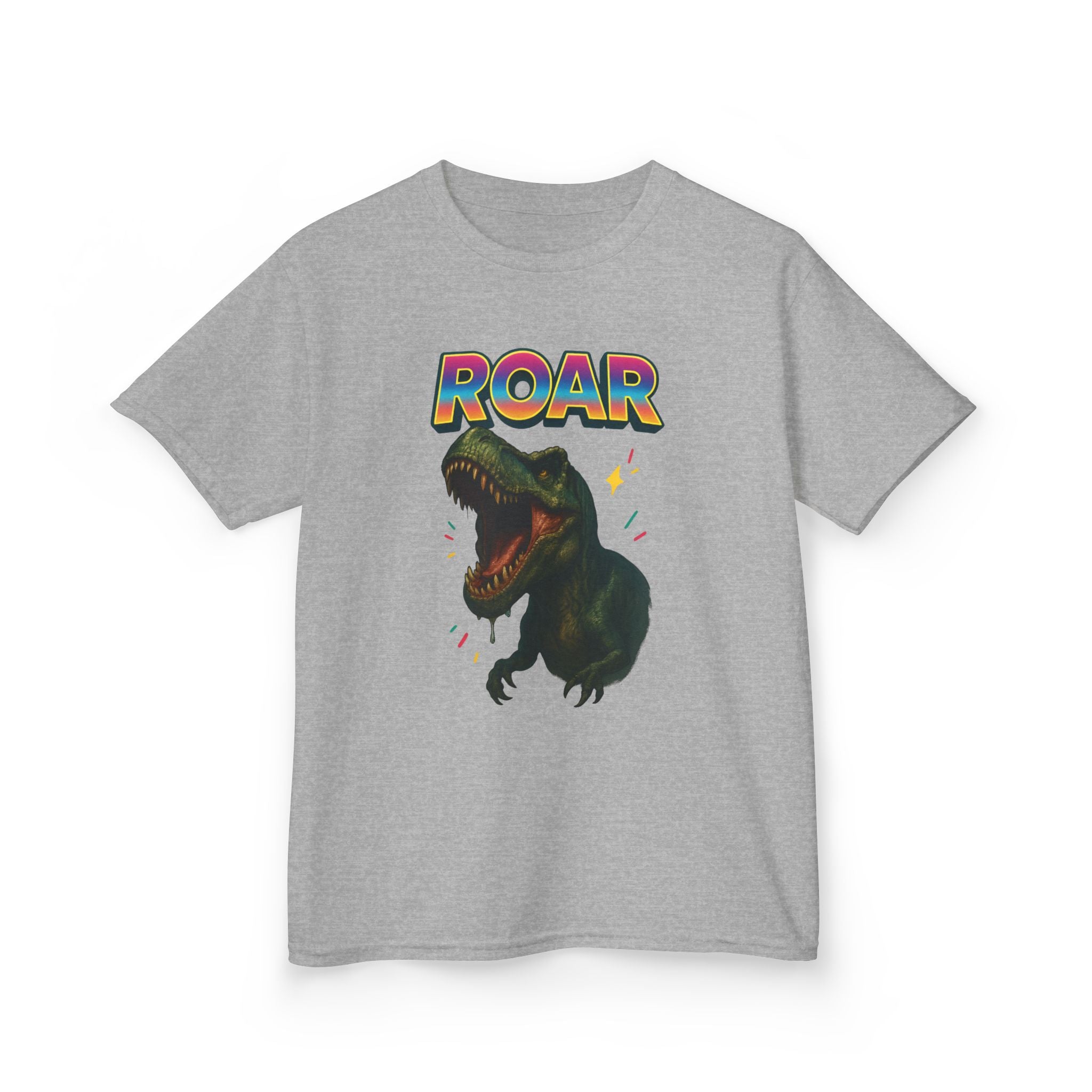 Dino Roar Kids Tee, Fun Graphic Tee, Kids Cotton T-Shirt