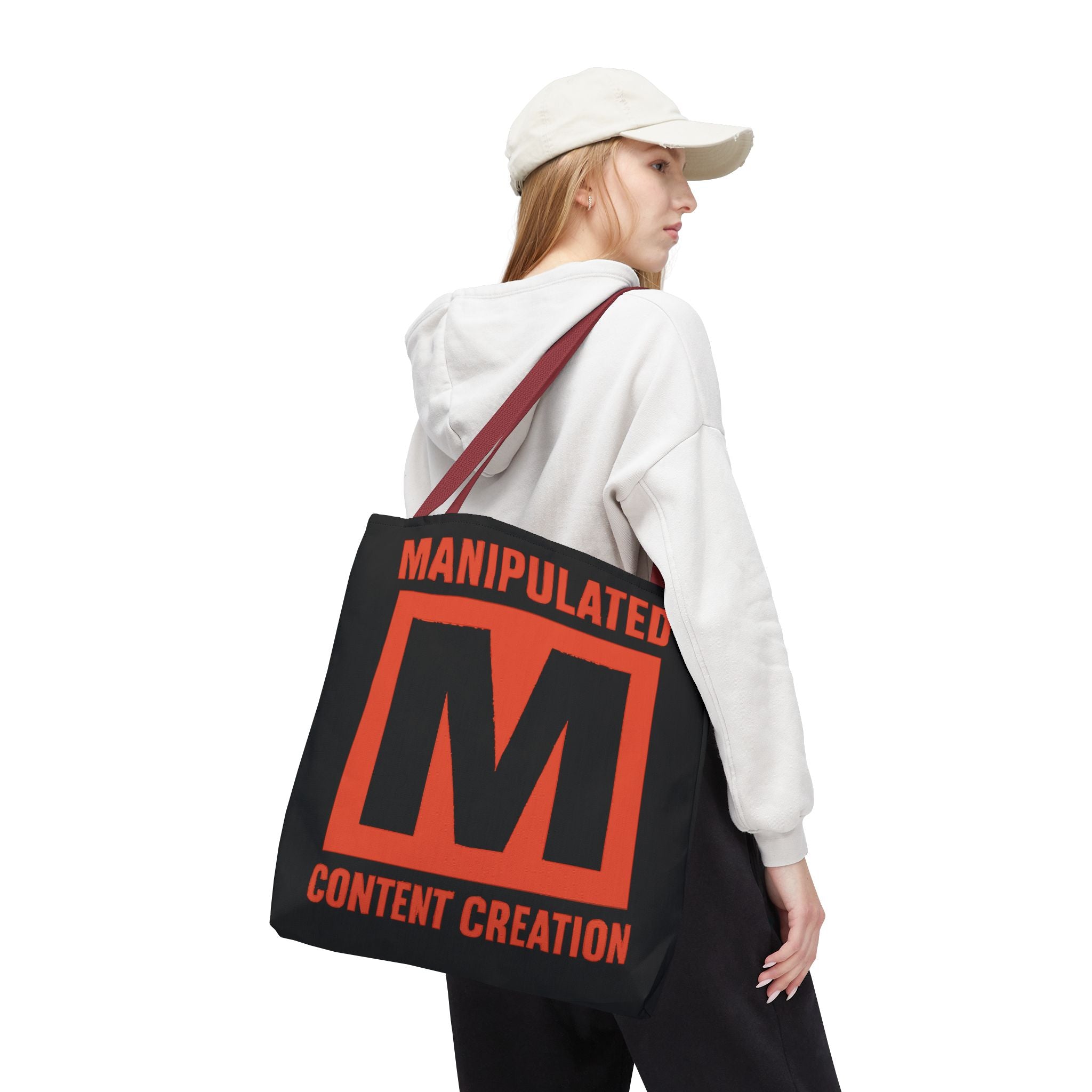 Manipulated Content Tote Bag, Inspirational Gift, Eco-Friendly Shopping Bag