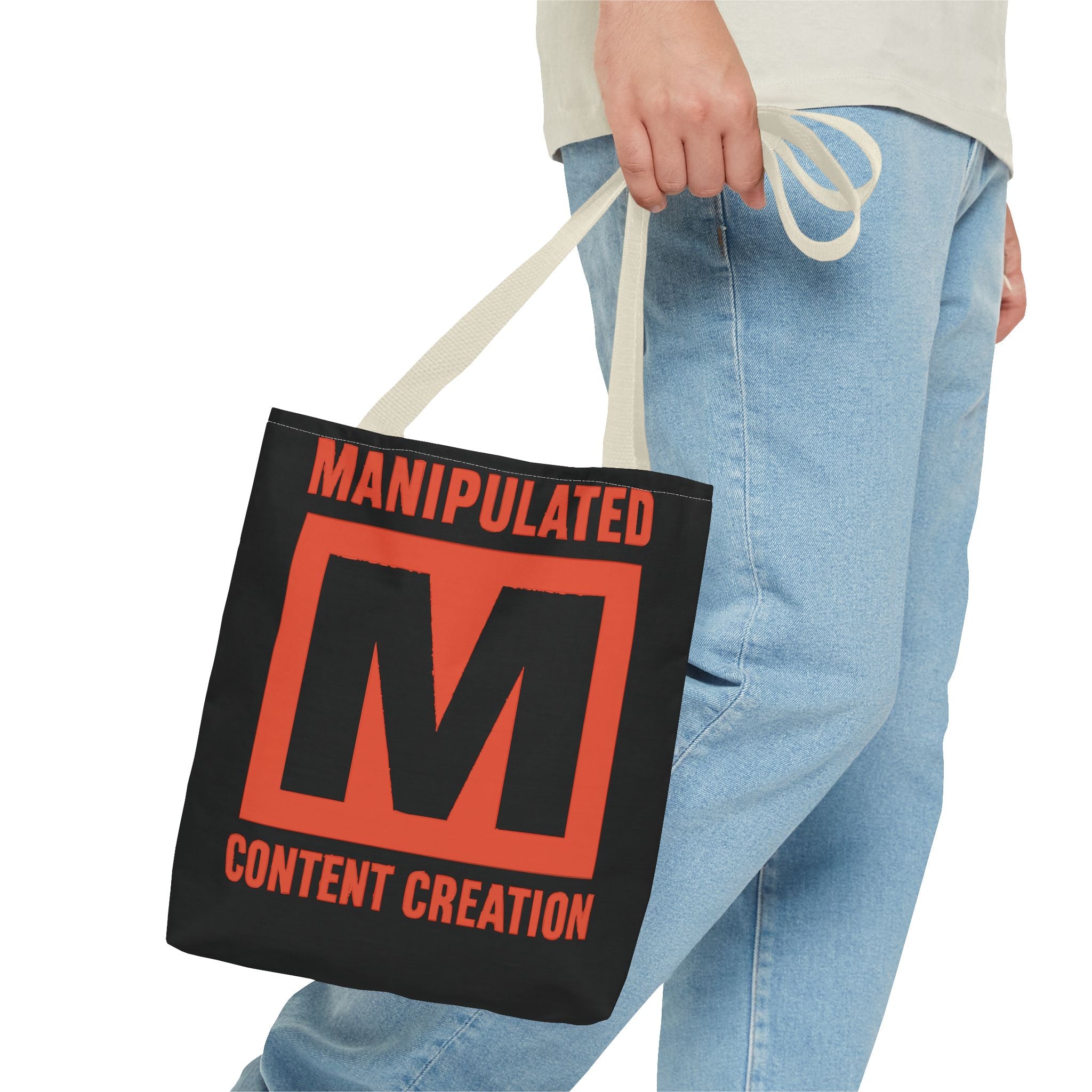 Manipulated Content Tote Bag, Inspirational Gift, Eco-Friendly Shopping Bag