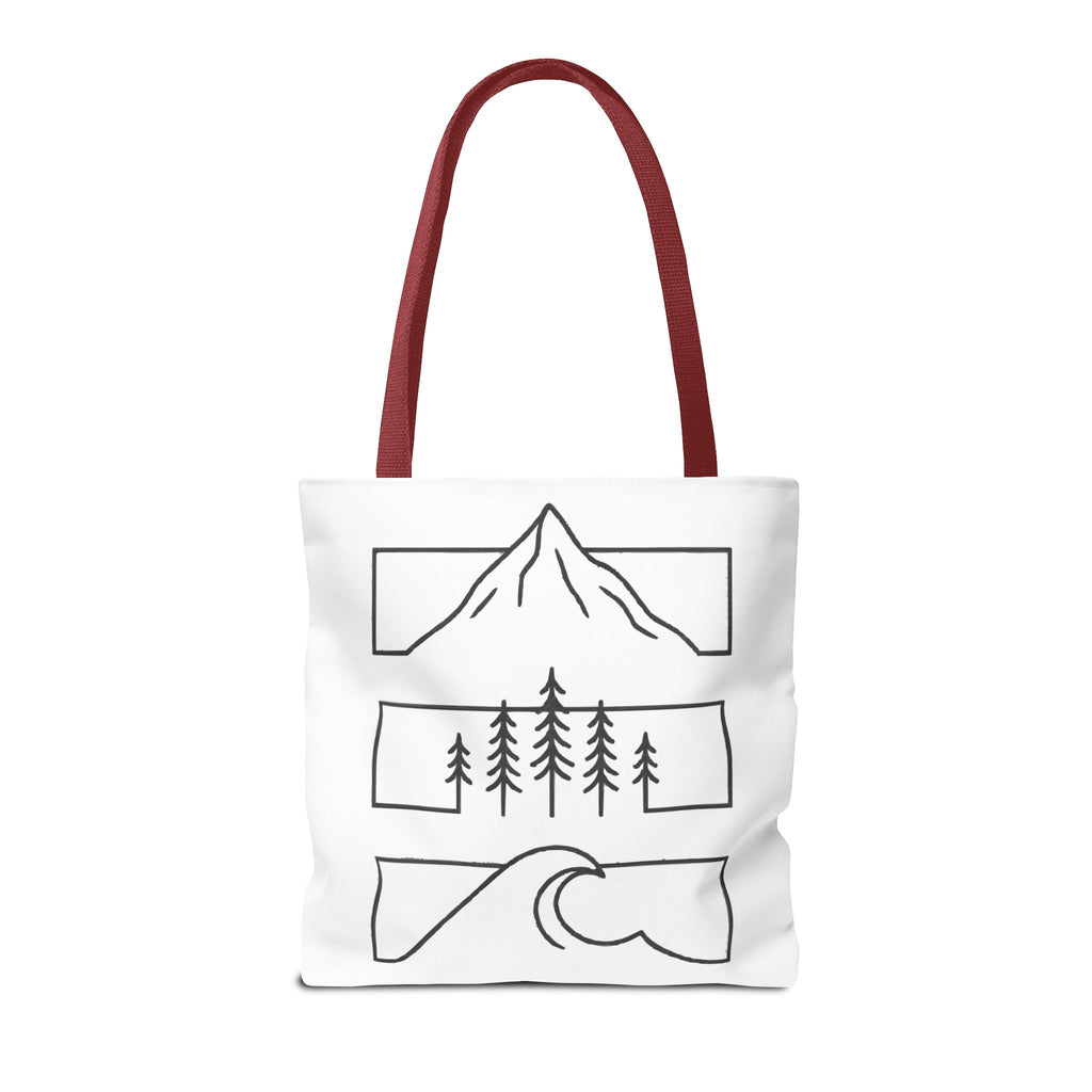 Mountain Wave Tote Bag, Inspirational Gift, Eco-Friendly Shopping Bag