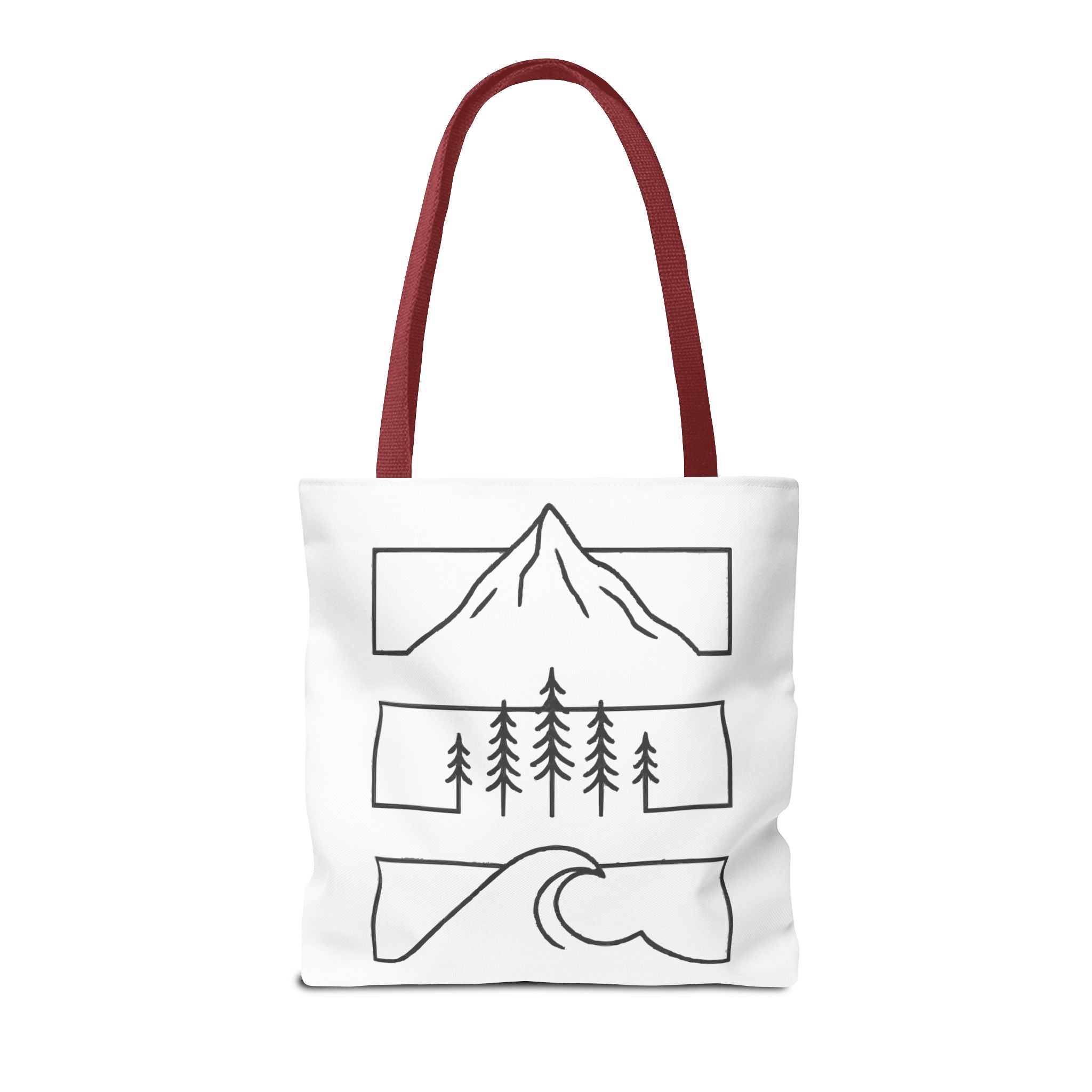 Mountain Wave Tote Bag, Inspirational Gift, Eco-Friendly Shopping Bag