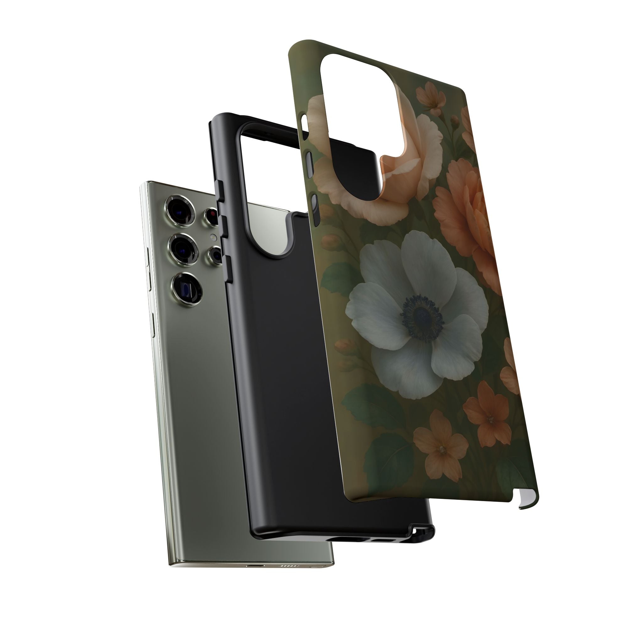 Floral Design White Cover Design, Tough Cases, Phone Cover