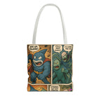 Shark Villain Tote Bag - Quirky AOP Design, Fun Bag