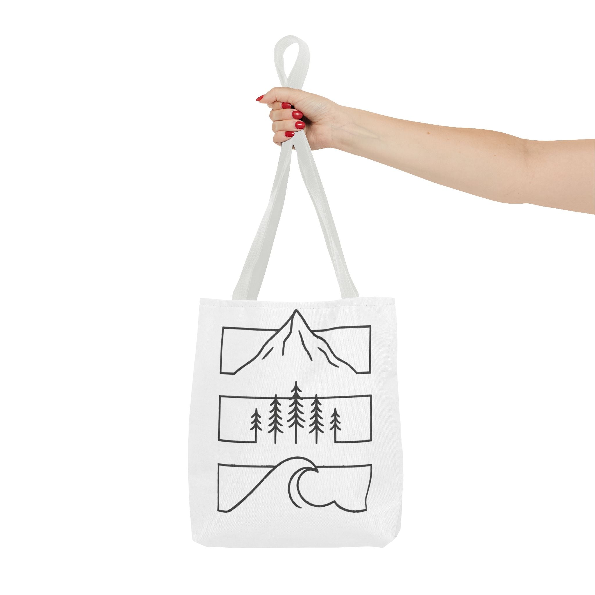 Mountain Wave Tote Bag, Inspirational Gift, Eco-Friendly Shopping Bag
