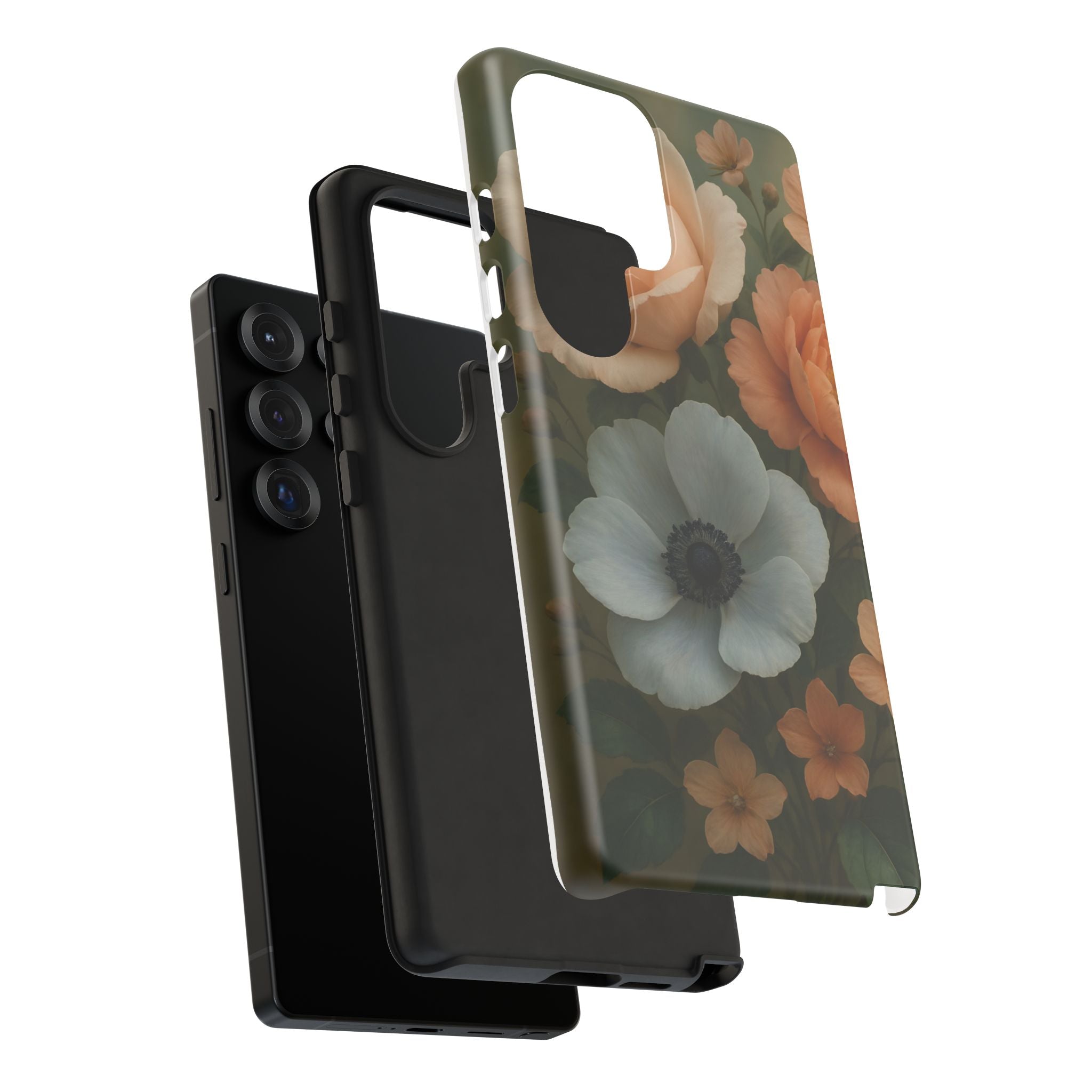 Floral Design White Cover Design, Tough Cases, Phone Cover