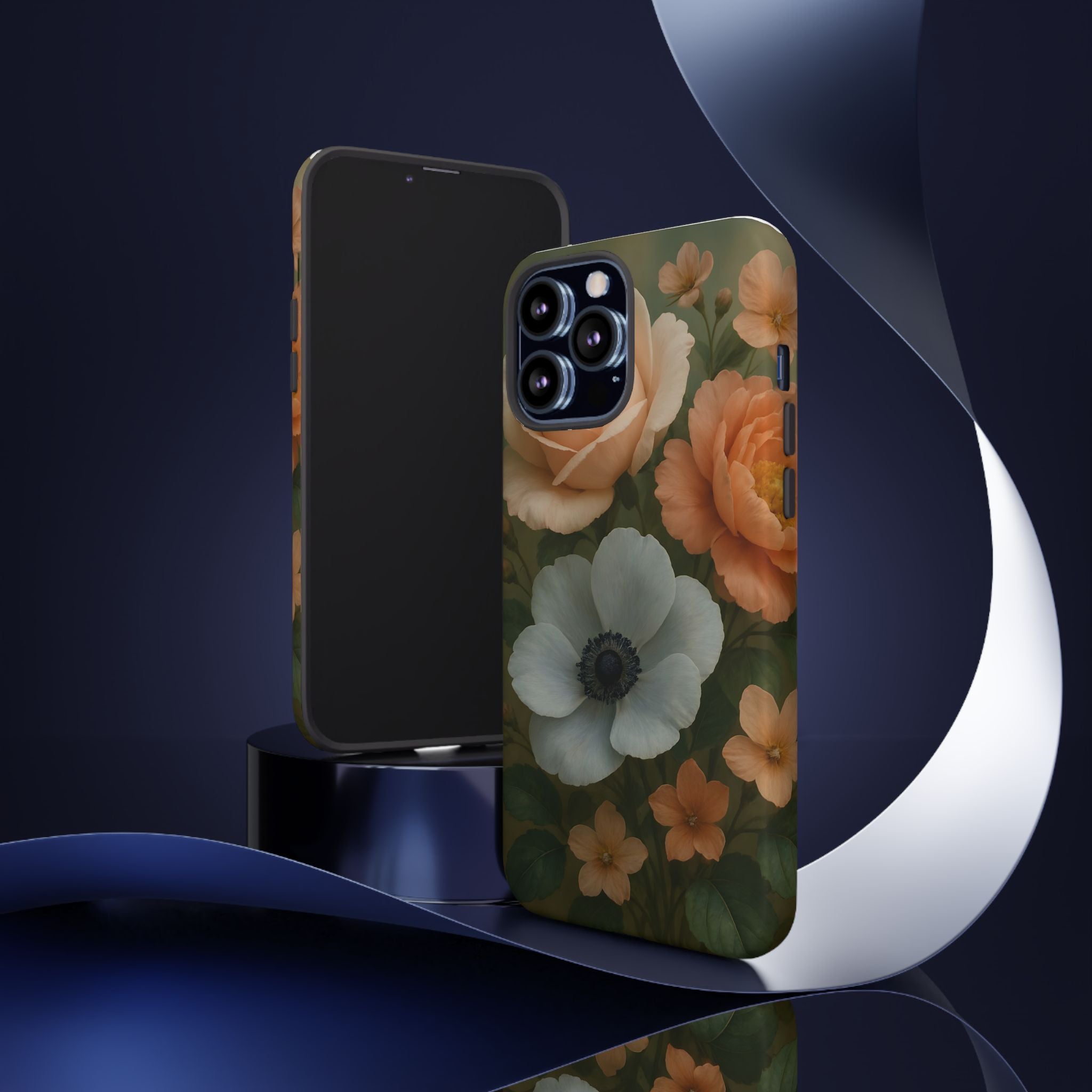 Floral Design White Cover Design, Tough Cases, Phone Cover