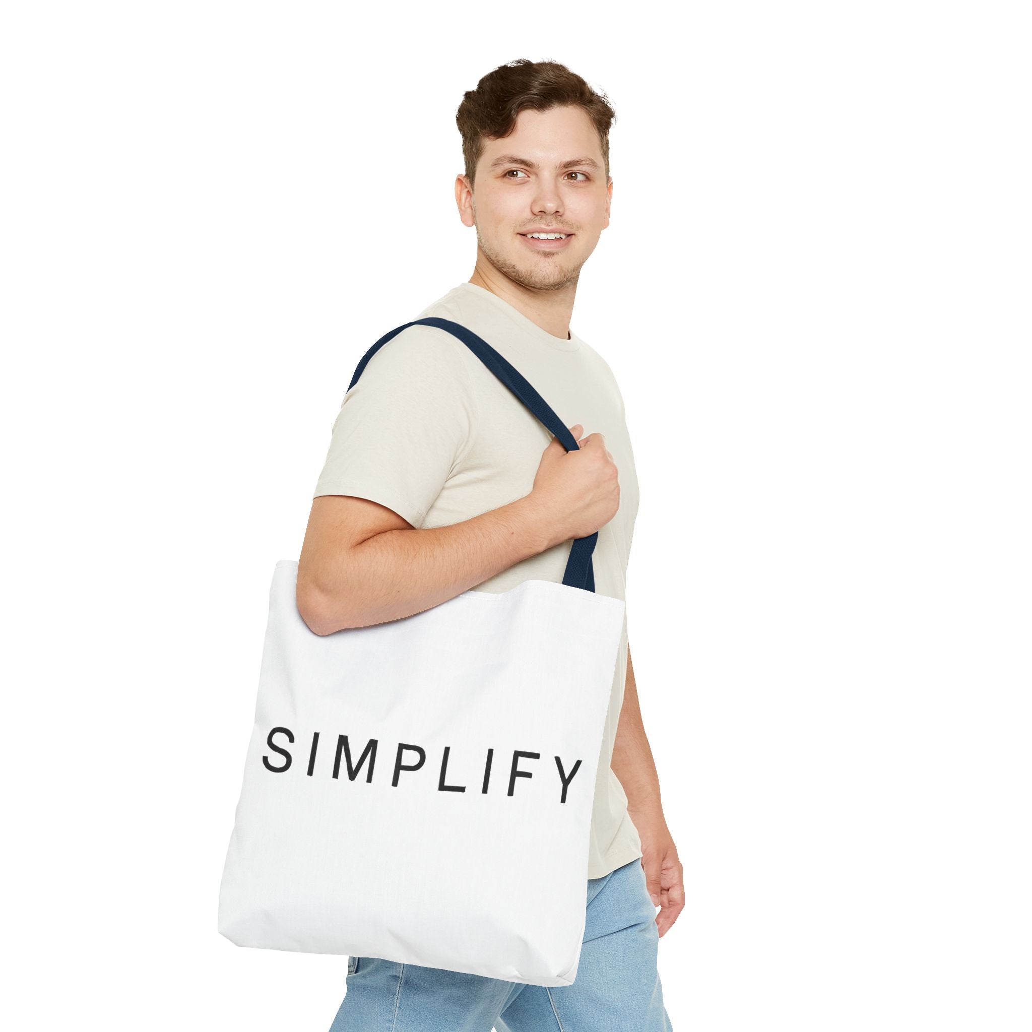 Simplify Tote Bag, Inspirational Gift, Eco-Friendly Shopping Bag