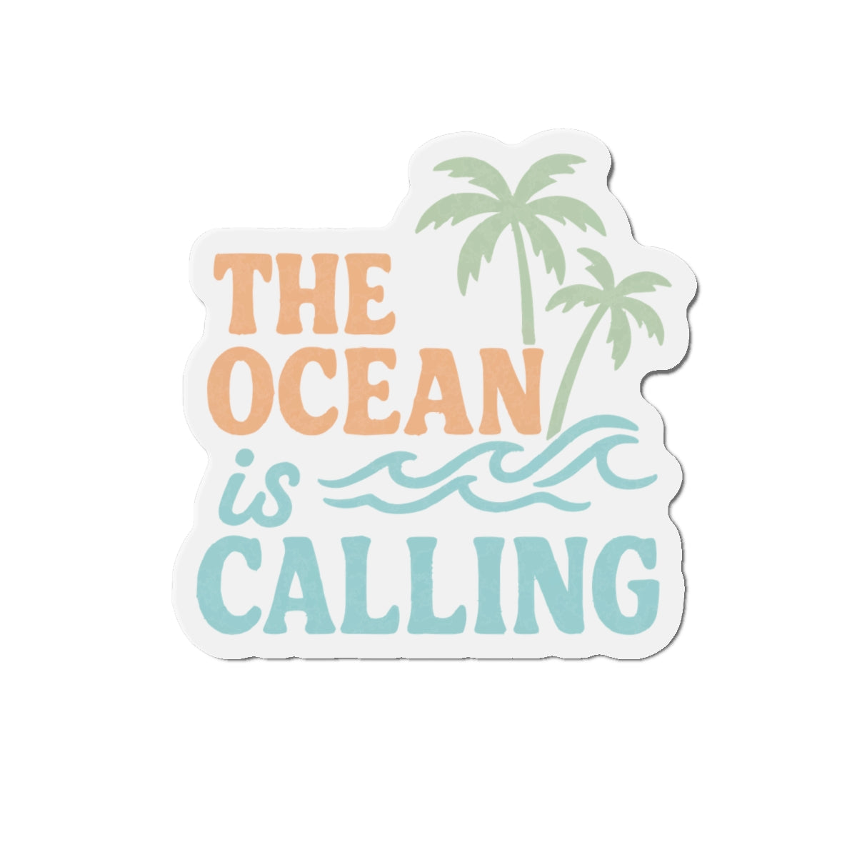 Tropical Die-Cut Magnet - Ocean Vibes, Refrigerator Magnet