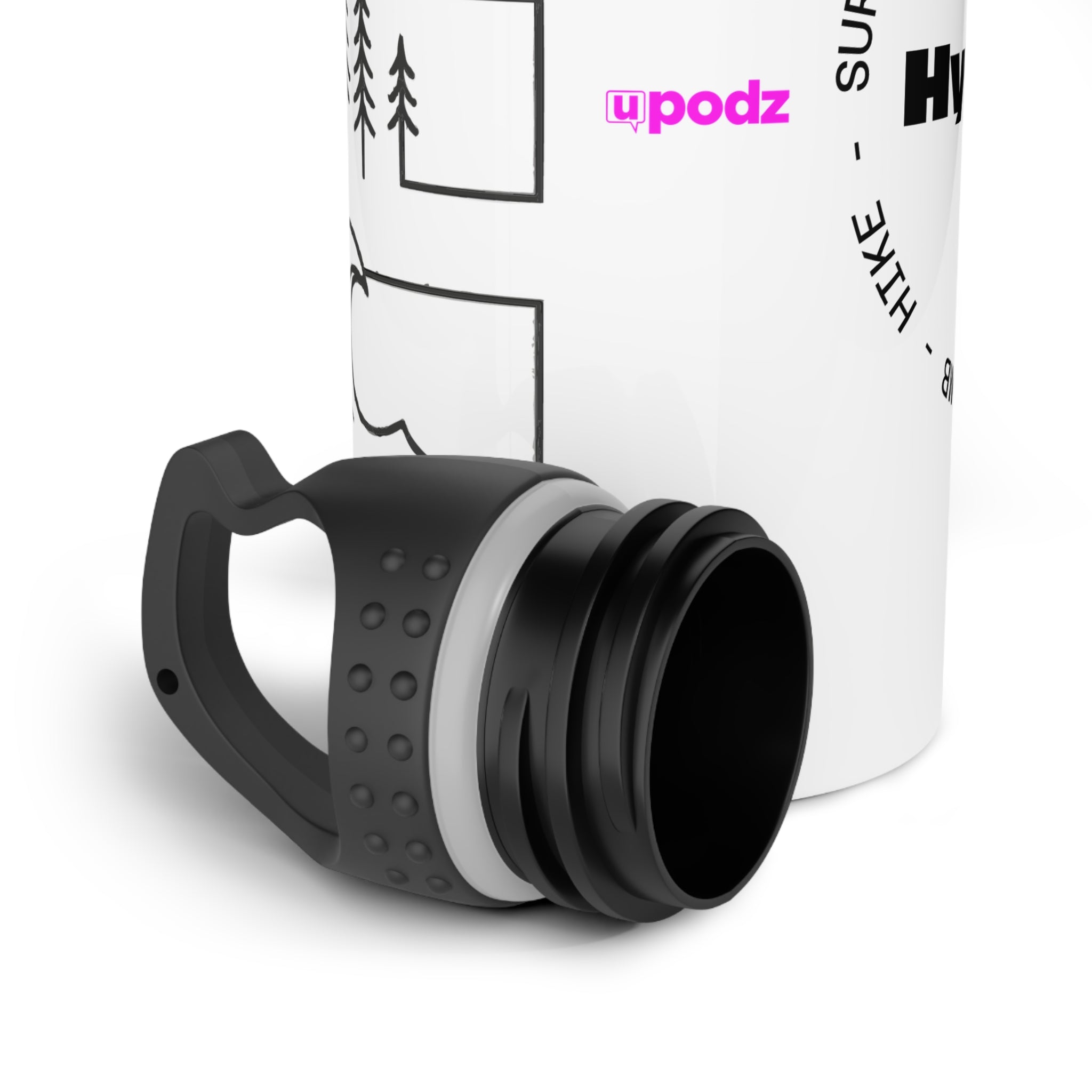 Climb Hike Surf - Water Bottle, Reusable Sports Hydration Flask