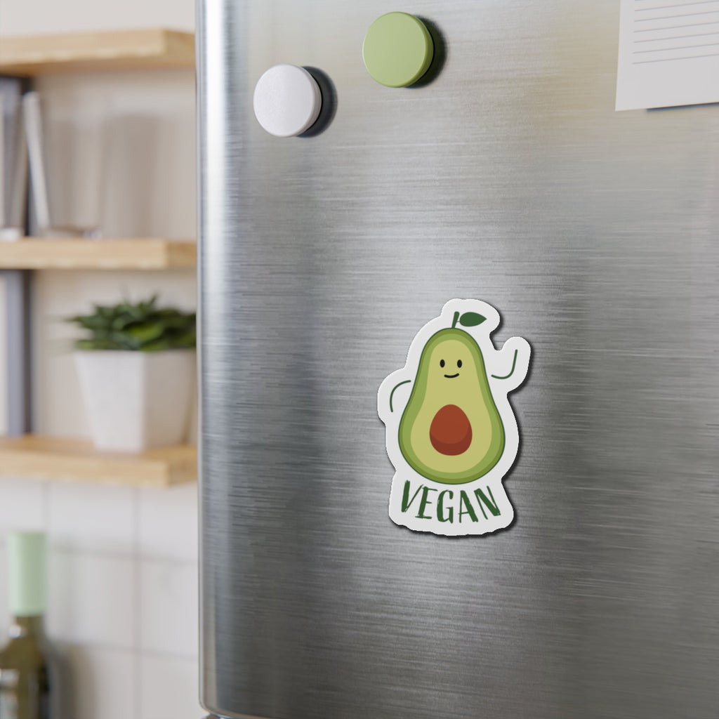 Vegan Avocado Die-Cut Magnets - Cute Kitchen Decor, Refrigerator Magnet