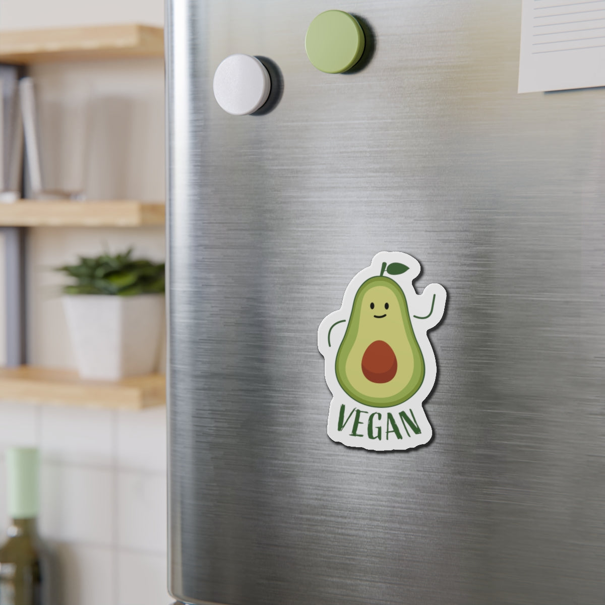 Vegan Avocado Die-Cut Magnets - Cute Kitchen Decor, Refrigerator Magnet