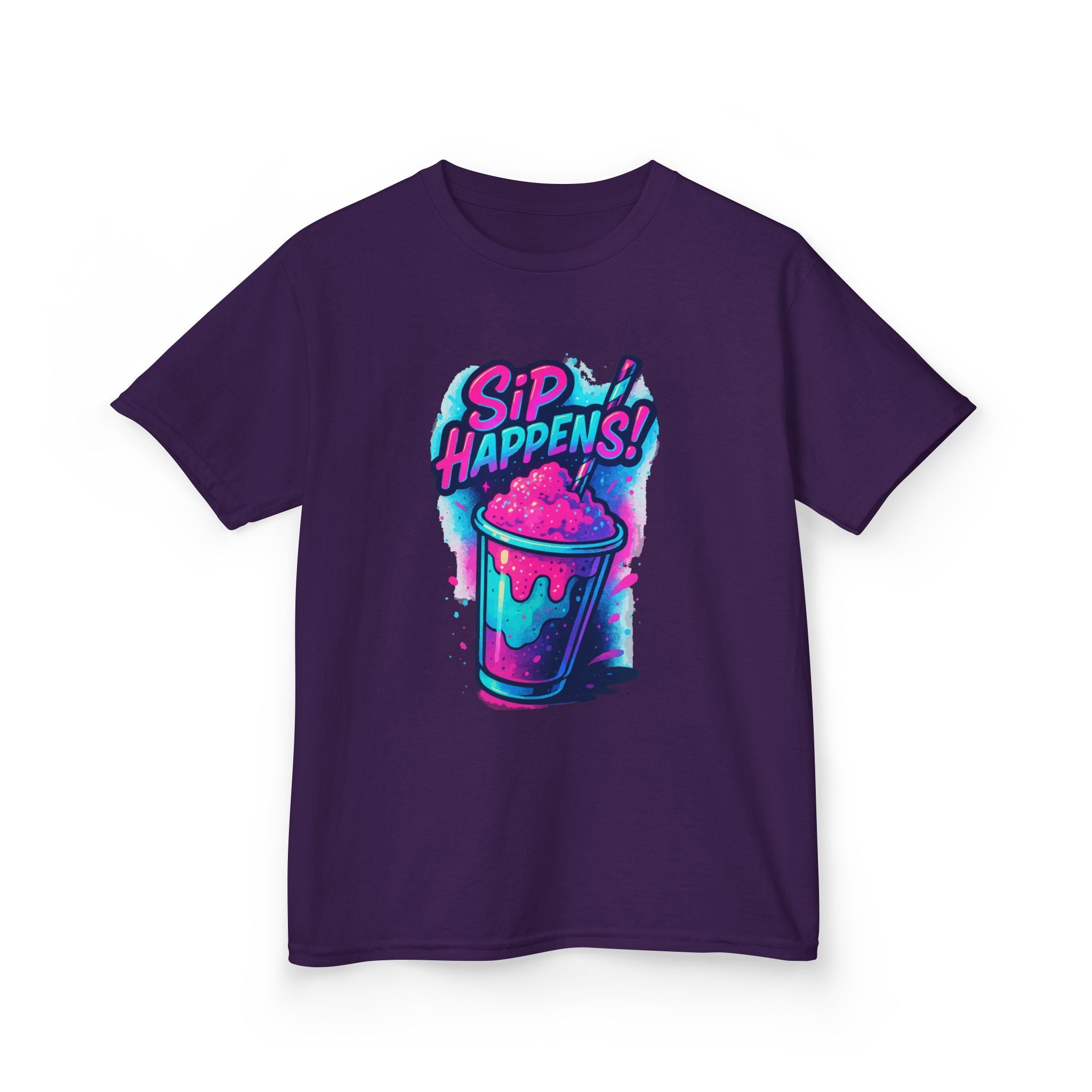 Sip Happens Kids Tee, Fun Graphic Tee, Kids Cotton T-Shirt