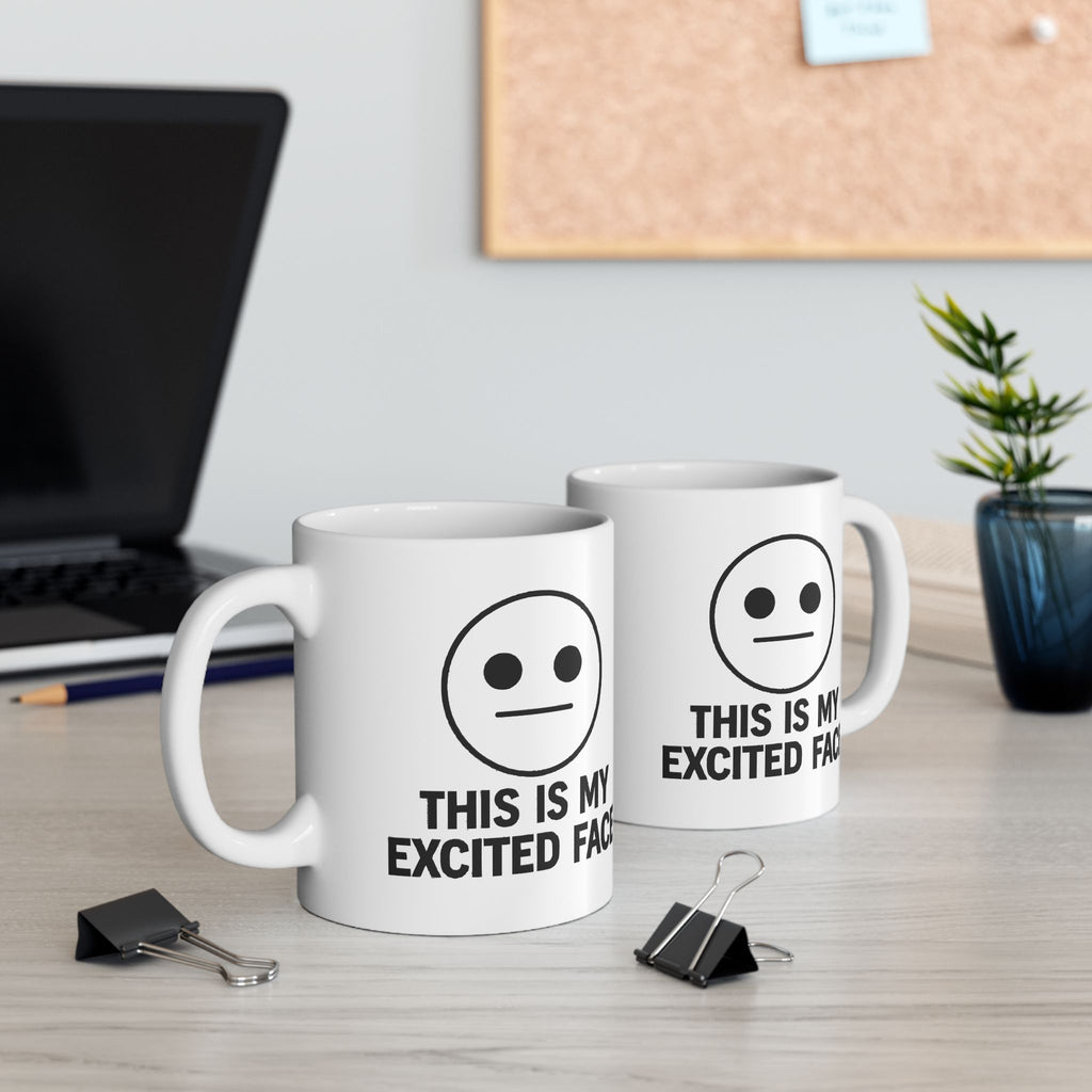 Exited Face Ceramic Mug |  Personalized Mug