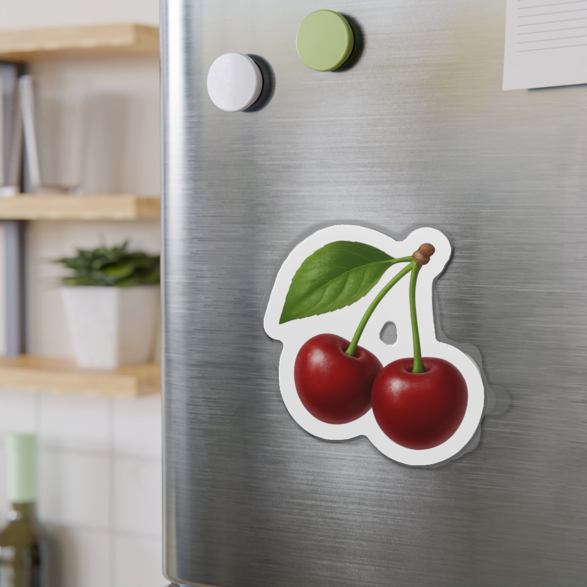 Cherry Die-Cut Magnets | Cute Kitchen Decor, Refrigerator Magnet