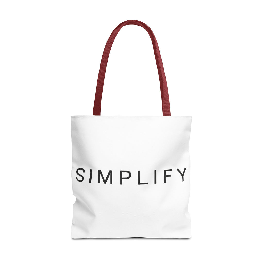 Simplify Tote Bag, Inspirational Gift, Eco-Friendly Shopping Bag