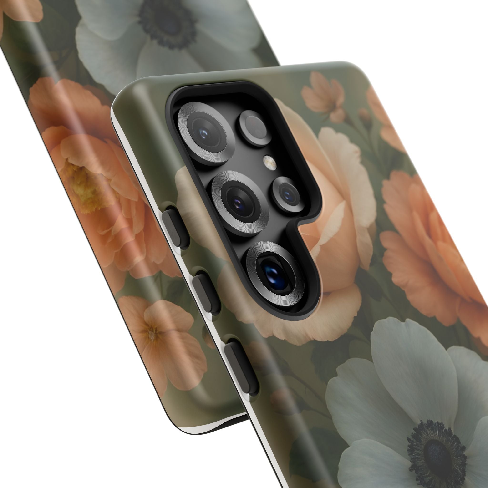 Floral Design White Cover Design, Tough Cases, Phone Cover