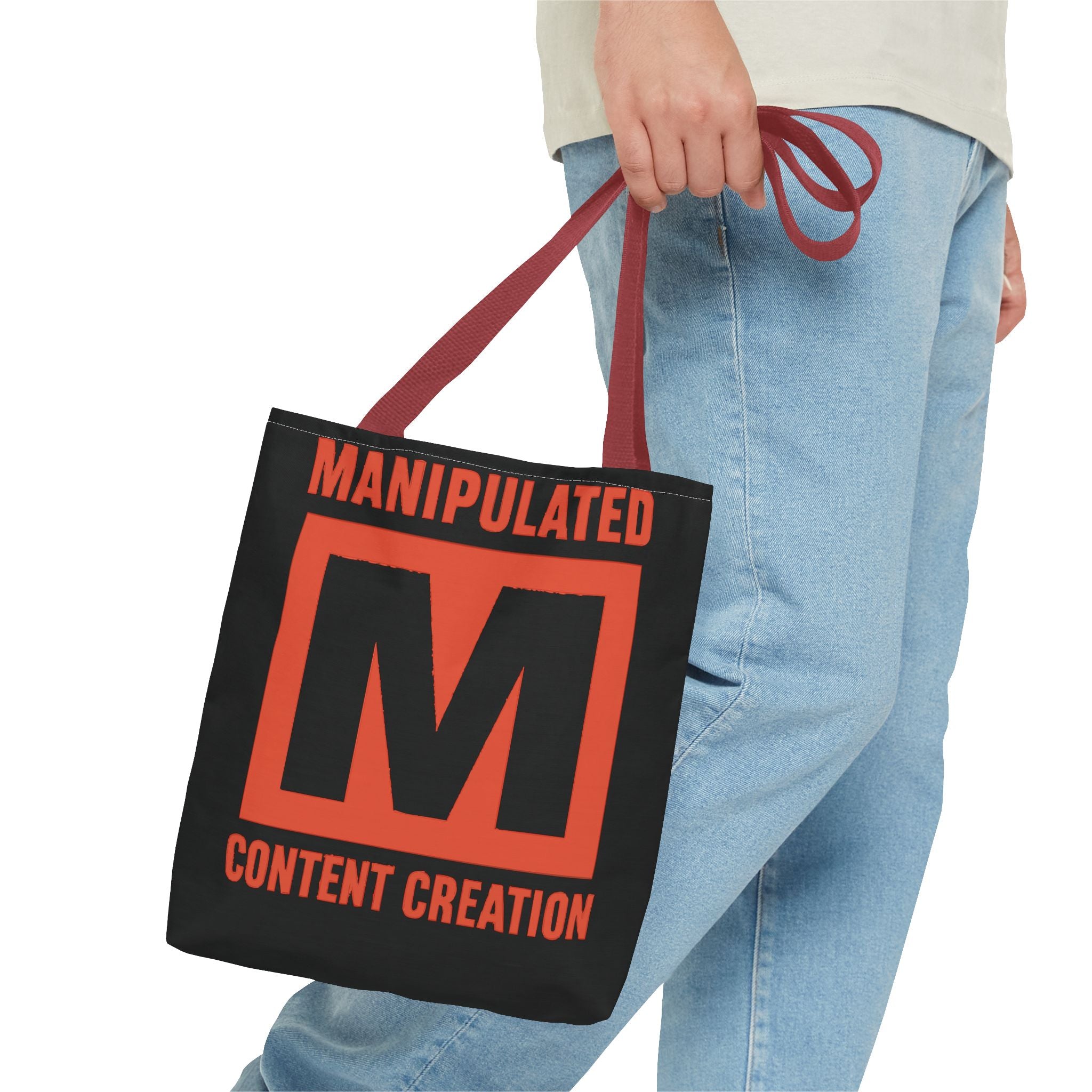Manipulated Content Tote Bag, Inspirational Gift, Eco-Friendly Shopping Bag