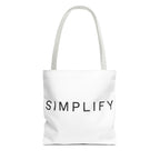 Simplify Tote Bag, Inspirational Gift, Eco-Friendly Shopping Bag