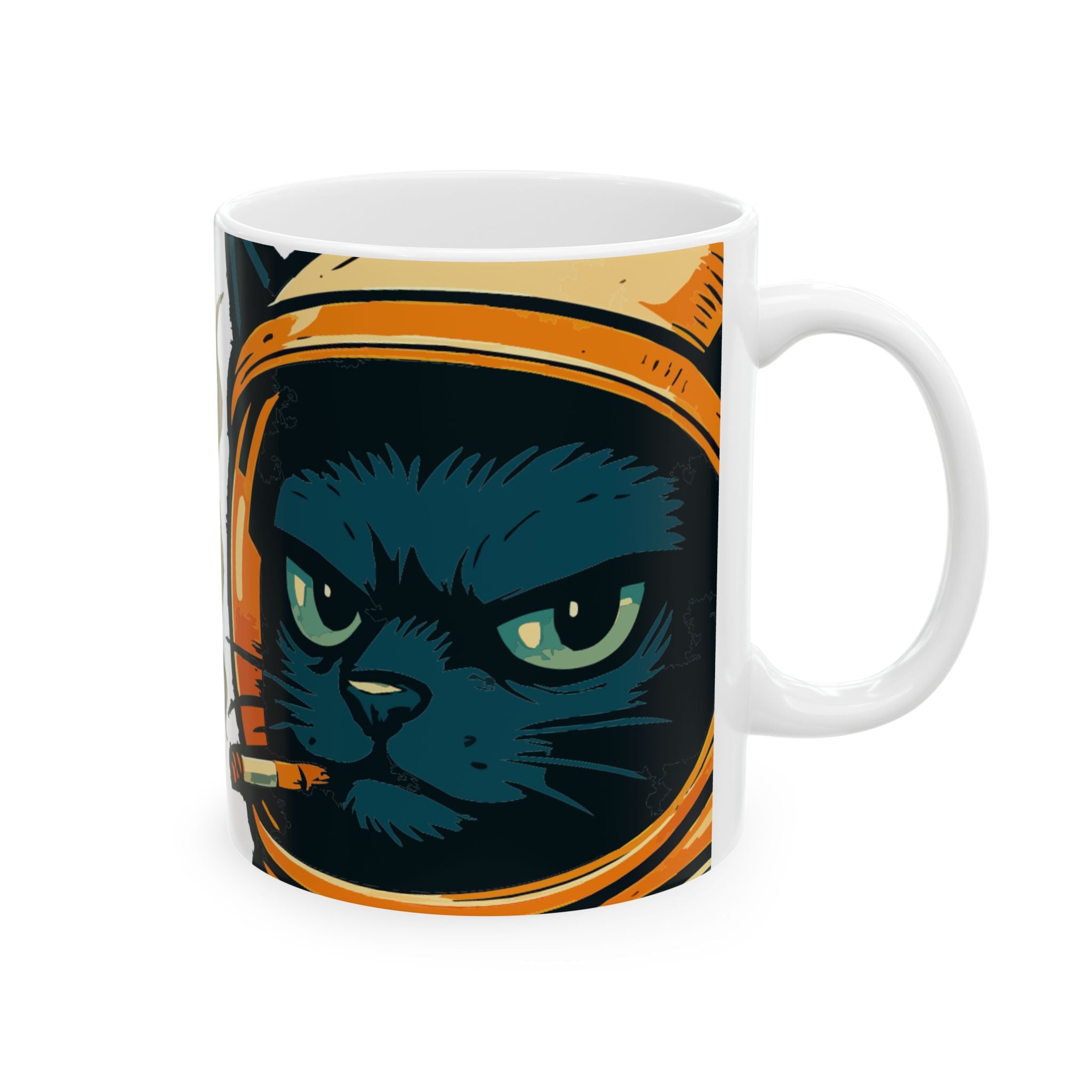 Smoking Cat Ceramic Mug |  Personalized Mug