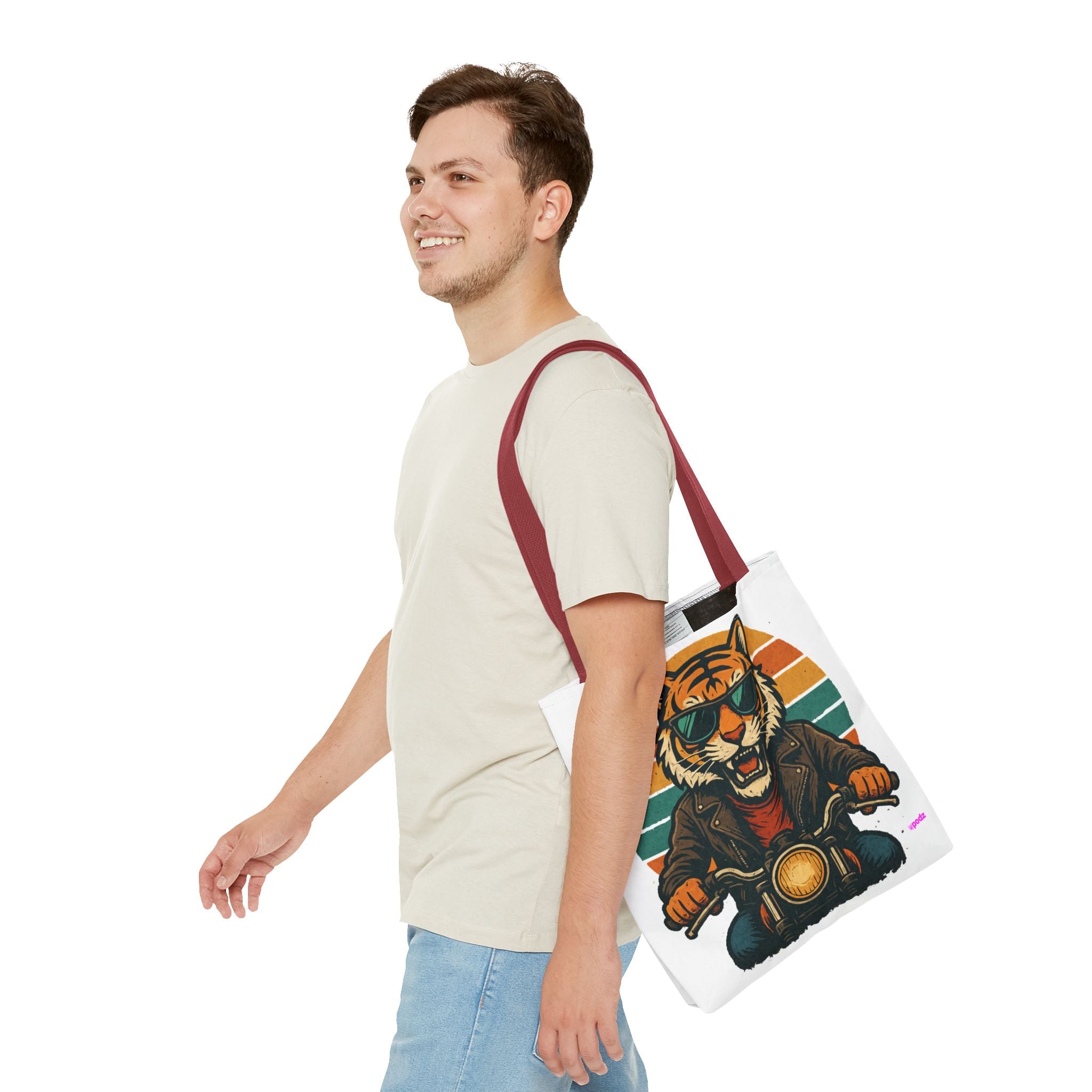 Tiger Rider Tote Bag - Quirky Fun Bag