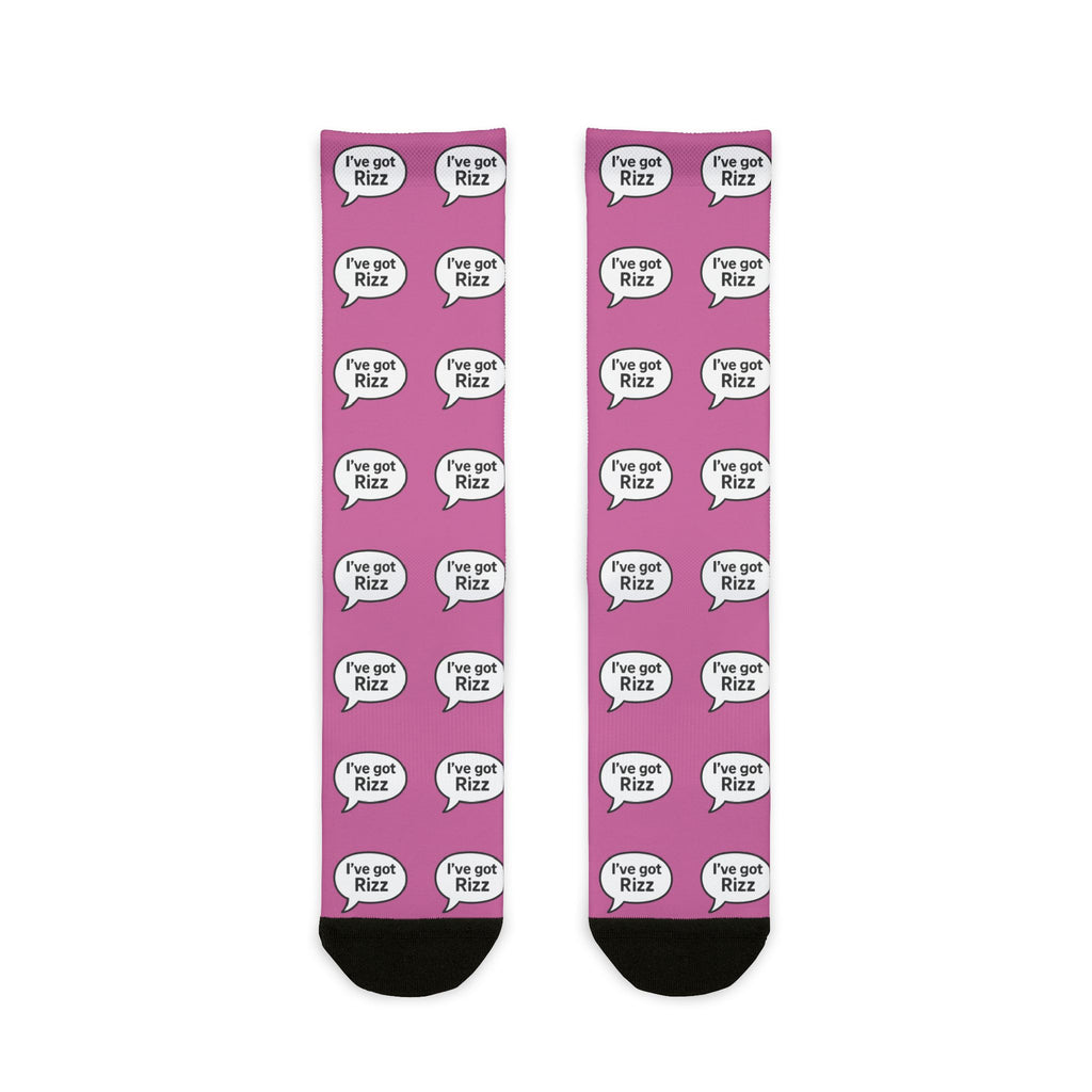 Copy of I've got Rizz Pink, Fun Playful Sublimation Crew Socks