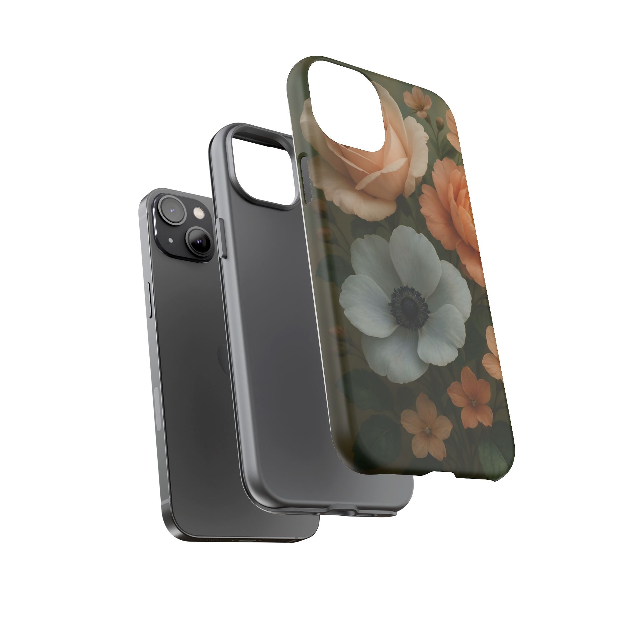 Floral Design White Cover Design, Tough Cases, Phone Cover