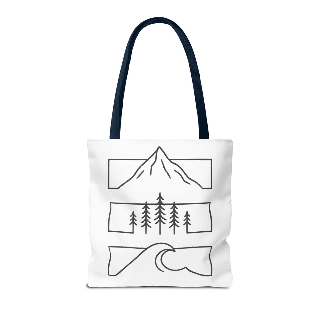 Mountain Wave Tote Bag, Inspirational Gift, Eco-Friendly Shopping Bag
