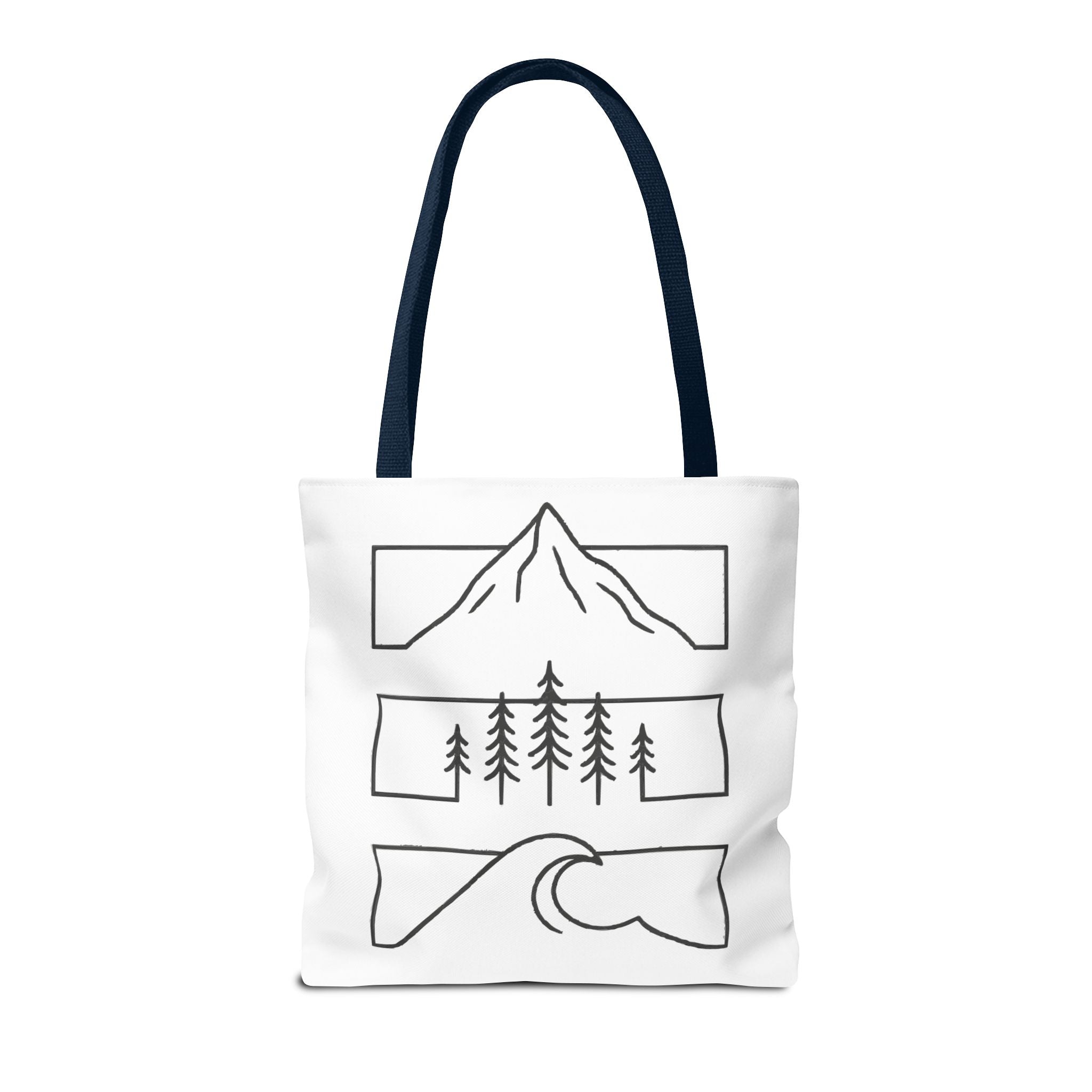 Mountain Wave Tote Bag, Inspirational Gift, Eco-Friendly Shopping Bag