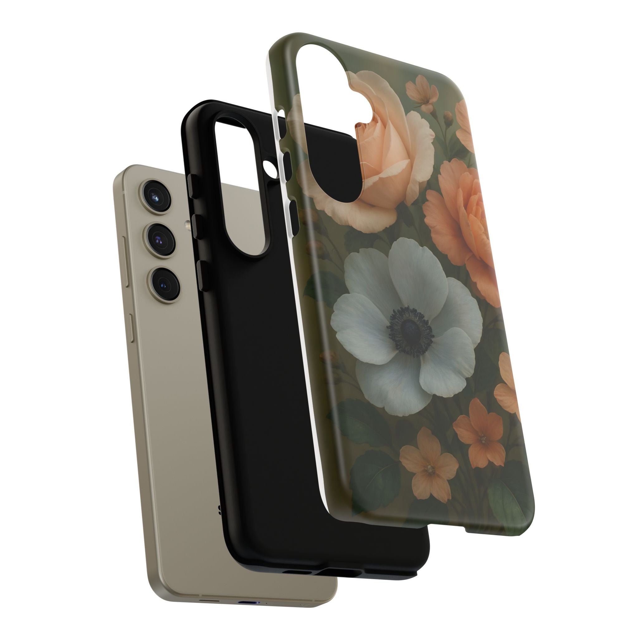 Floral Design White Cover Design, Tough Cases, Phone Cover