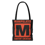Manipulated Content Tote Bag, Inspirational Gift, Eco-Friendly Shopping Bag
