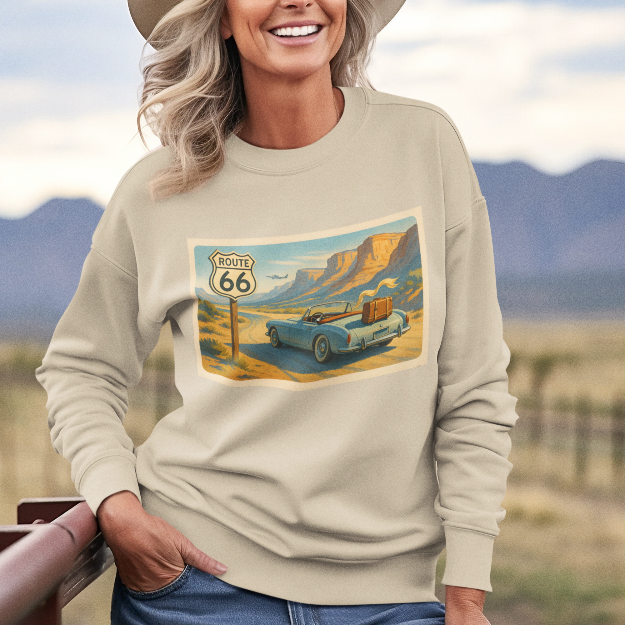 Route 66 Postcard, Sweatshirt
