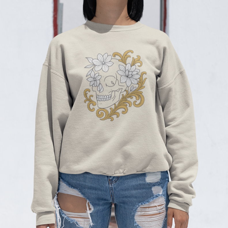 Floral Skull, Sweatshirt